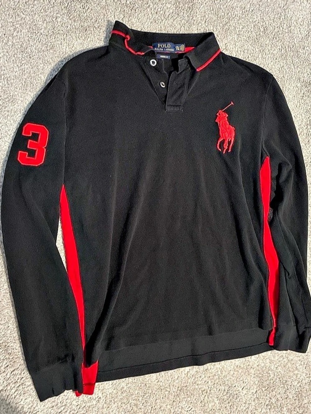Polo Ralph Lauren Custom Fit Long Sleeve Big Pony Polo Shirt XXL